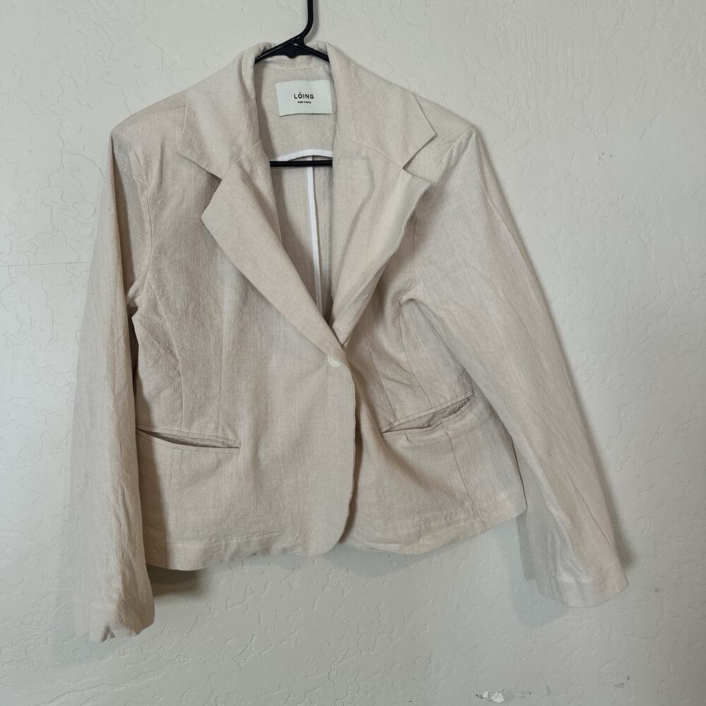 Women’s Loing beige linen blazer Size medium
